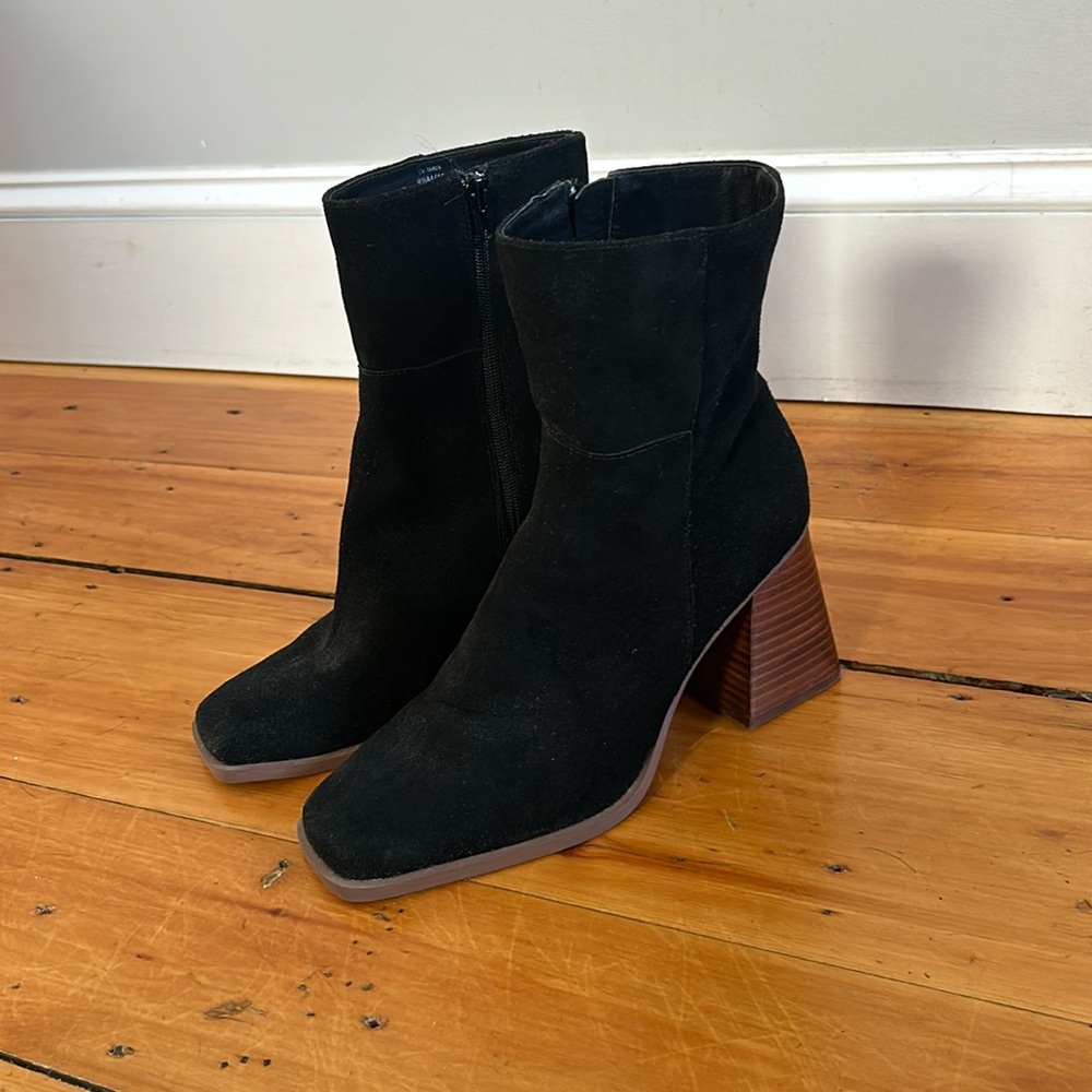 Black Suede Dolce Vita Heeled Boots, Size 9.5